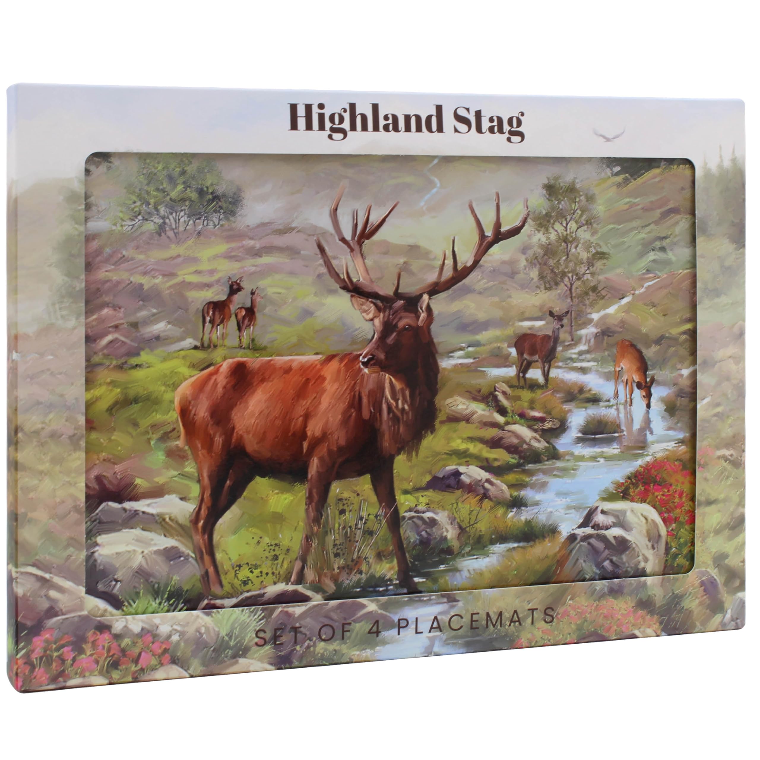 The Leonardo Collection Stag Placemats Set of 4 Macneil Studios Table Mats For Home & Kitchen | Easy Clean & Washable Place Mats For Table | Stylish Decorations & Daily Use