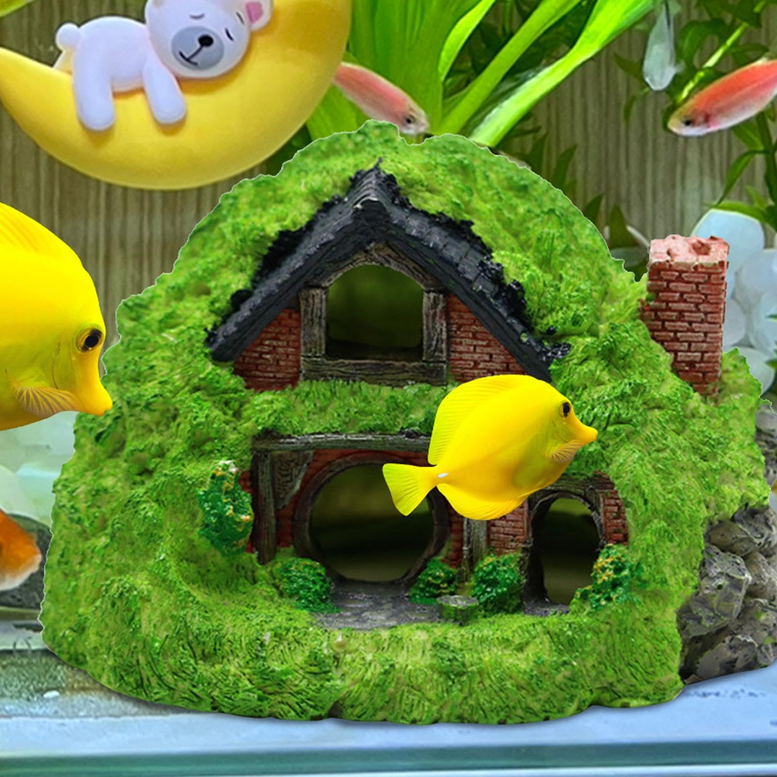 Grotta Magnetica Per Acquario - Rifugio Per Pesci Betta, Gamberetti, Lumache, 11,7x9,5x9,3 Cm - Foto 4