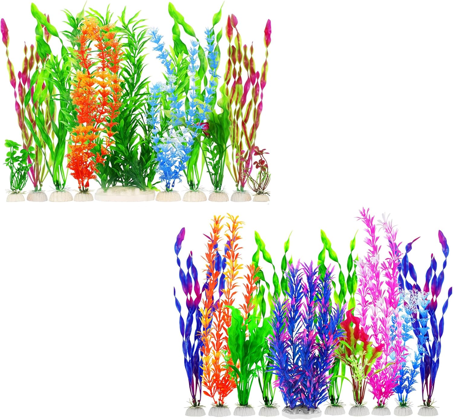 MyLifeUNIT Fish Tank Plants, 20 Pack Aquarium Plants Set for Aquarium Decorations Bundle