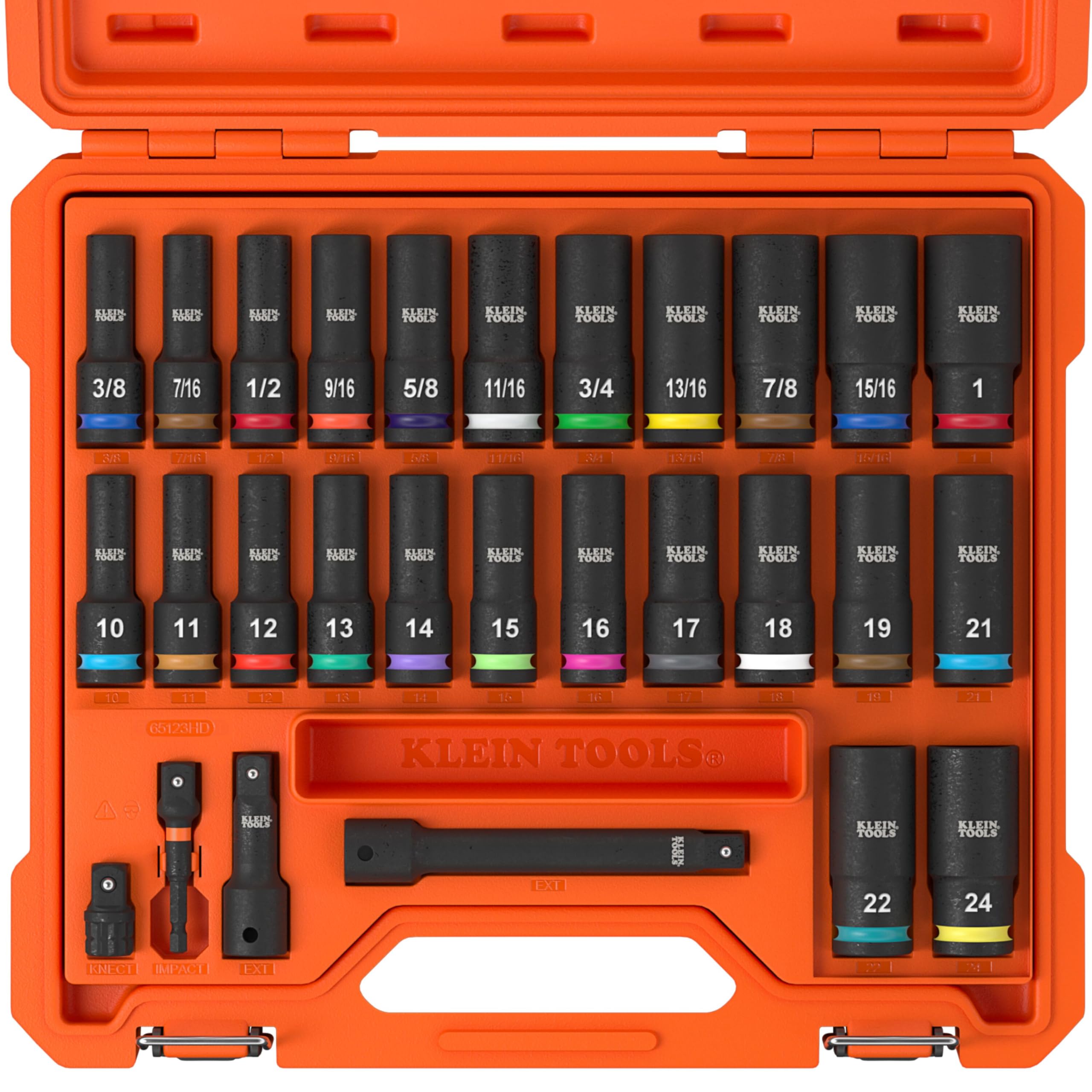Amazon.com: Klein Tools 65123HD KNECT Deep-Well Impact Socket Set