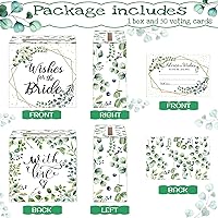 Vista 2 de Outus 51 Pieces Sage Greenery Wedding Cards Box Bridal Shower Card Box Baptism for Wedding Decorations Gift Advice Card Holder Double Sided Advice