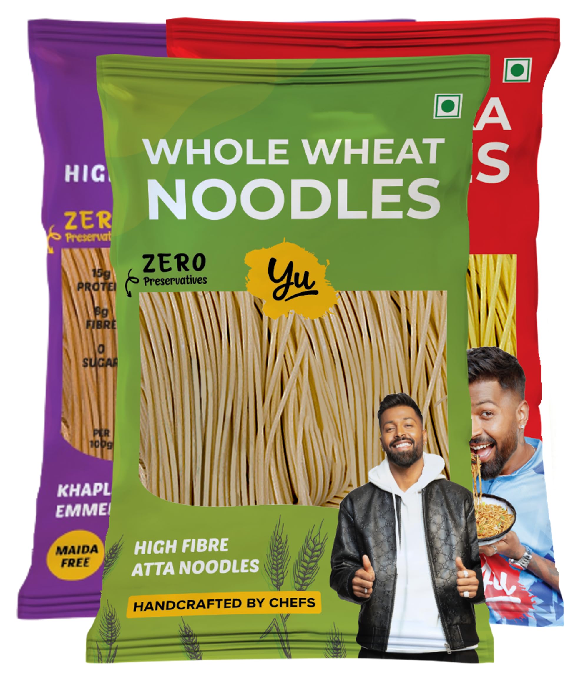Yu Foodlabs Noodles Combo Pack - Whole Wheat Atta + Veg Hakka + Fab High Protein Noodles - Extra Long & Extra Soft - No Preservatives & 100% Natural - Just Boil - Ready in 5 mins - 450grams-image-36