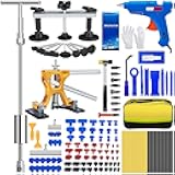 134Pcs Car Dent Puller Kit, Paintless Dent Removal Tool Kit with 3 in 1 T-bar Slide Hammer & Bridge Puller & Golden Lifter, Dent Repair Kit for Car Hail Damage Large Small Dent Fast Removal
