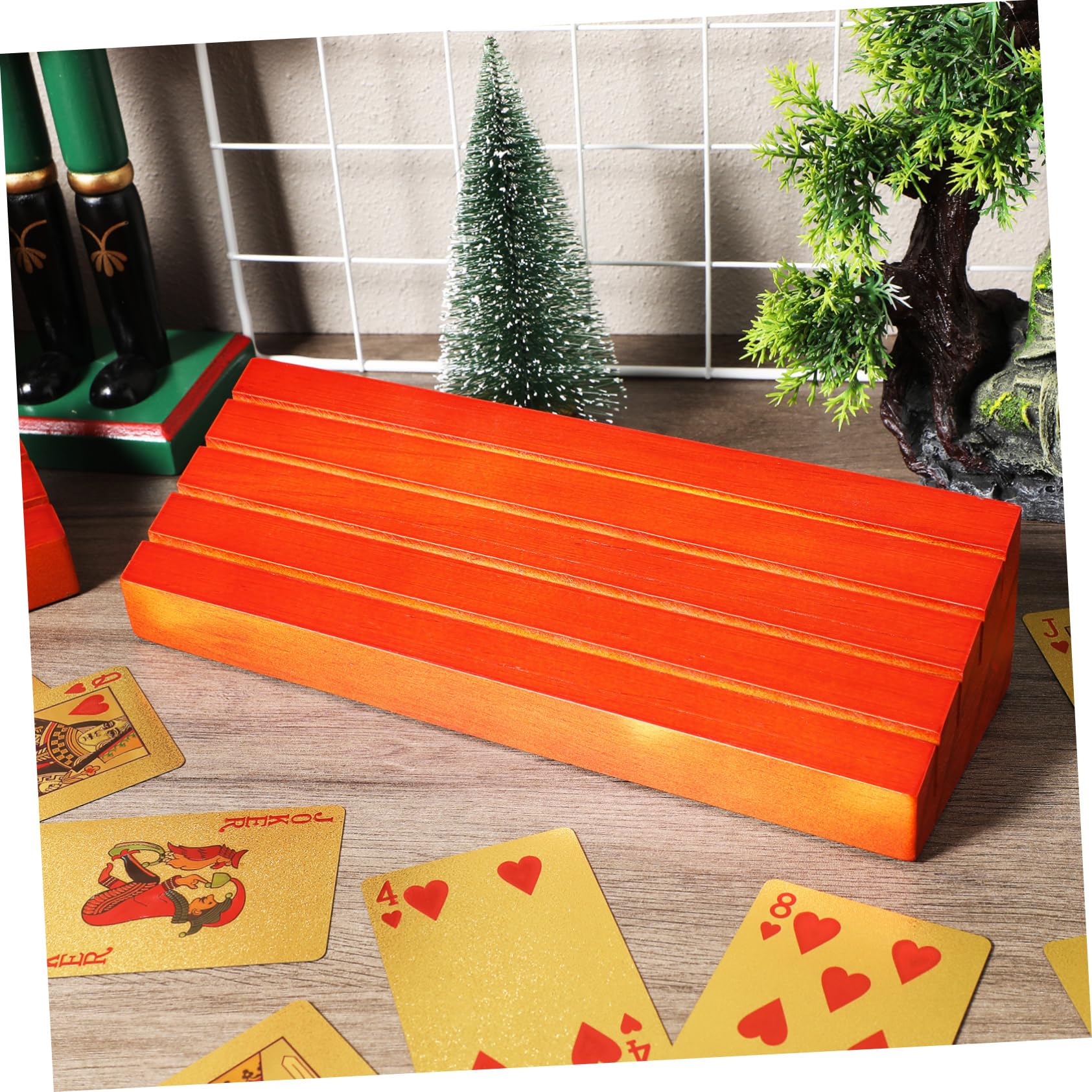 VICASKY 4piezas Soporte para Cartas Madera De Base Estable para Exhibir Cartas Verticalmente y Fiestas
