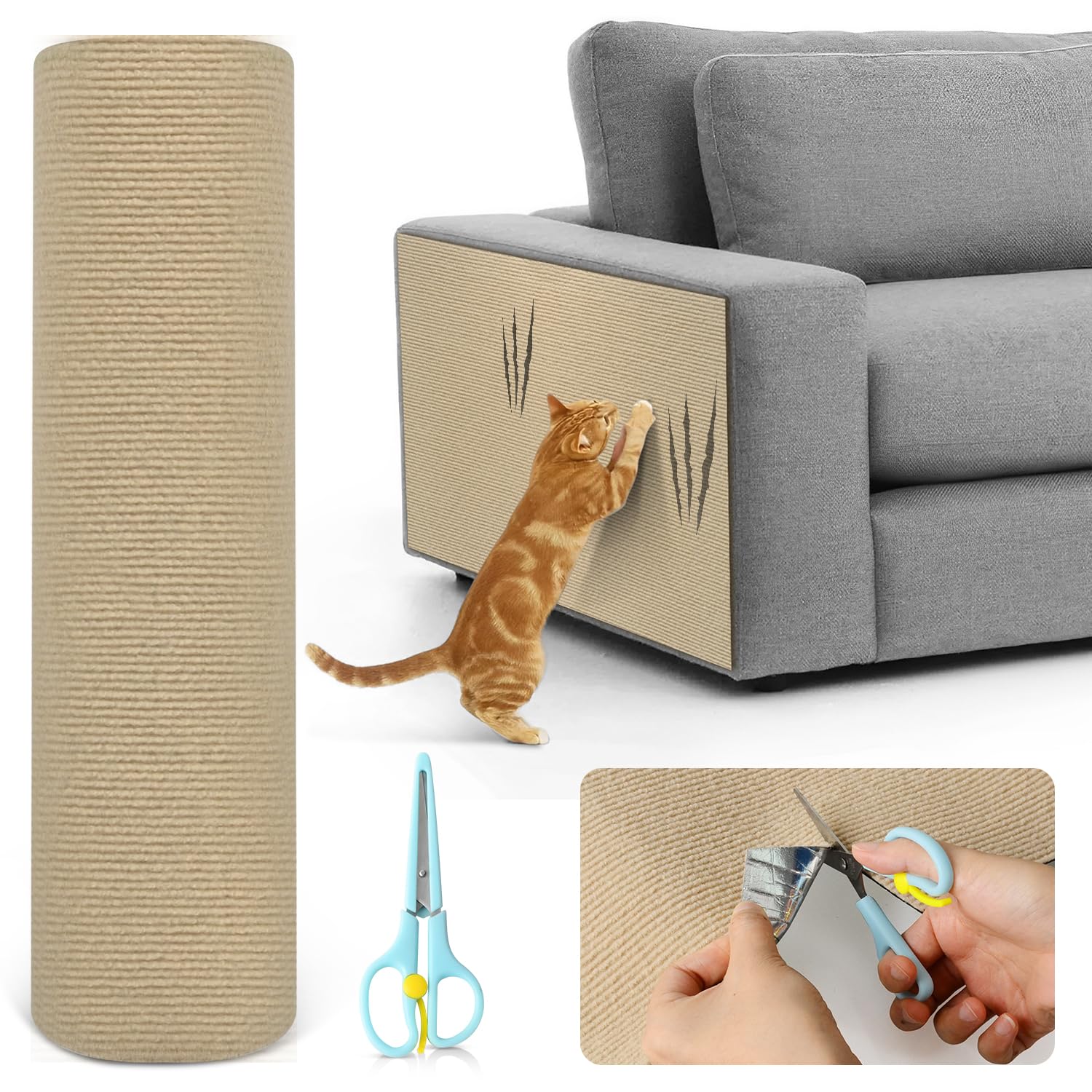 2er Set Kratzmatten Selbstklebend Für Katzen – Kratzschutz Für Sofa, Couch & Möbel, 40x100 Cm