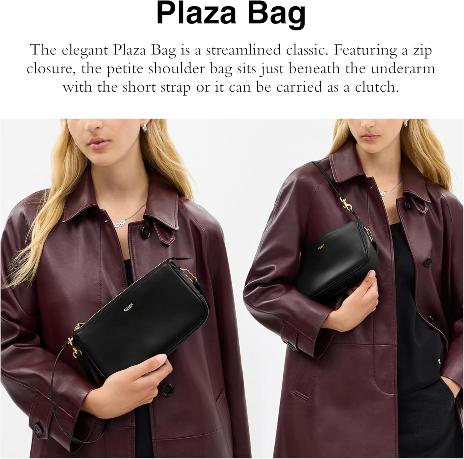 COACH Women's Natural Grain Leather Plaza Bag