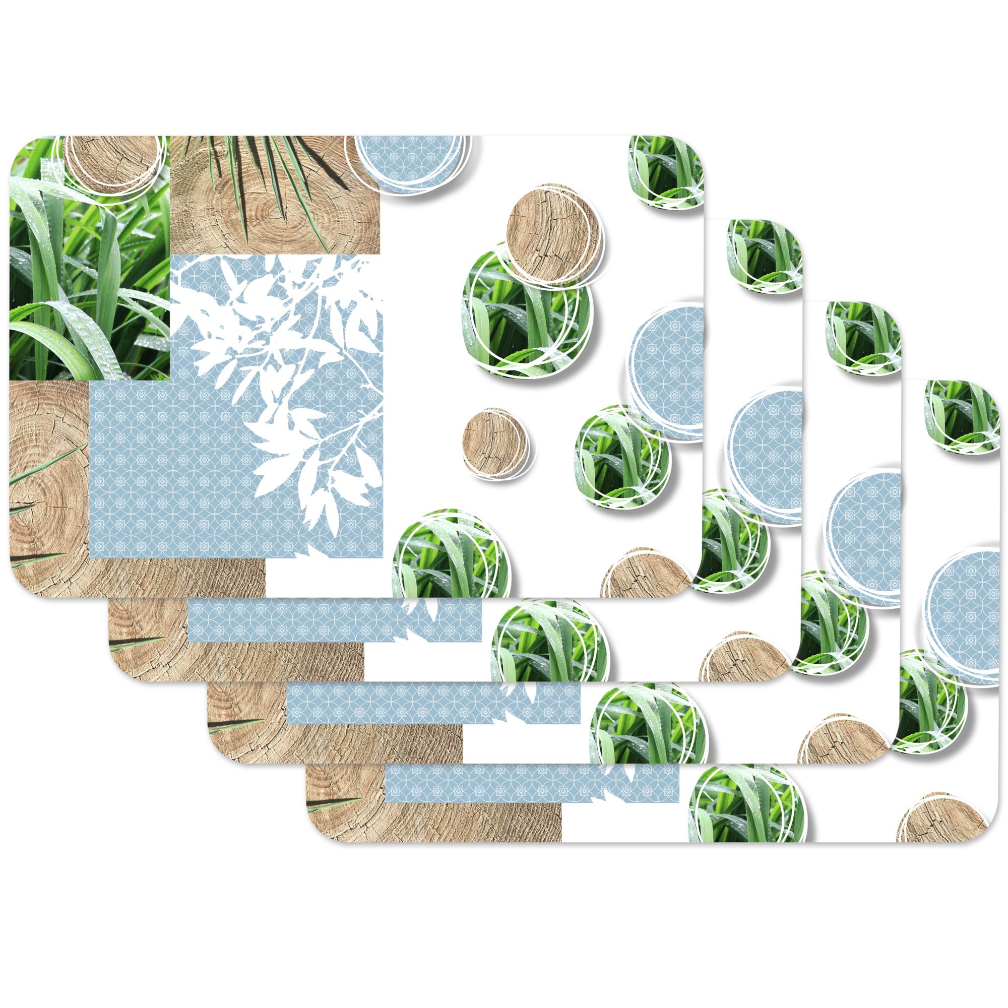 Venilia Salvamanteles Fresh Nature, Mantel Individual, Mantelería, Mantel Individual para el Comedor, Apto para Alimentos, Multico, 4 tajada, 45 x 30 cm, 59106