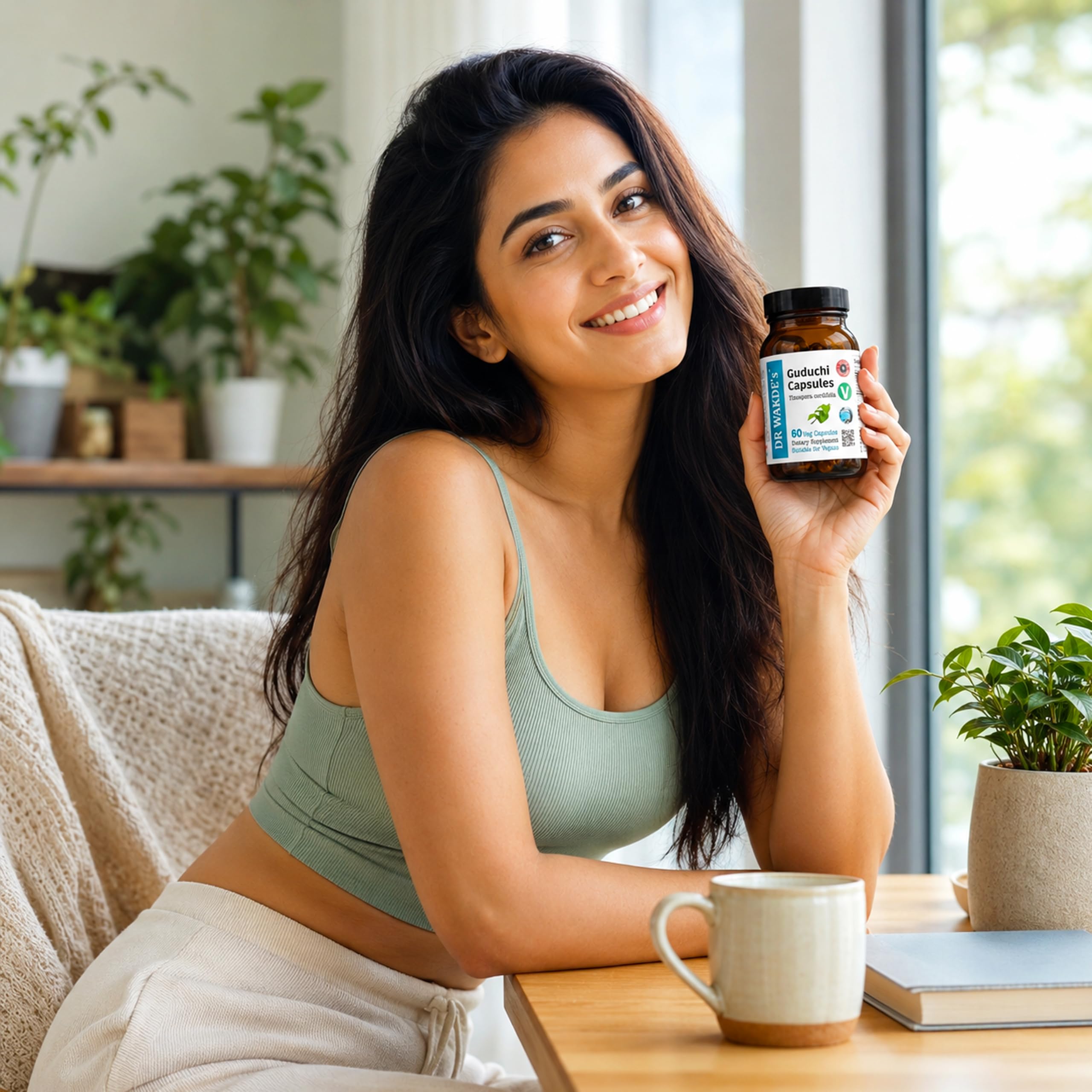 DR WAKDE'S Guduchi Kapseln – Giloy (Tinospora cordifolia) 500 mg | 60 Vegane Kapseln | Immunsystem & Wohlbefinden | 100% Reines Ayurvedisches Kräuterpulver | Ohne Zusatzstoffe | Vegan & Vegetarisch
