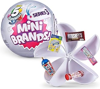 5 Surprise Mini Brands Series 3 Collector's Kit - Amazon Exclusive Mystery Capsule Real Miniature Brands by Zuru (3 Capsules + 1 Case),Multi