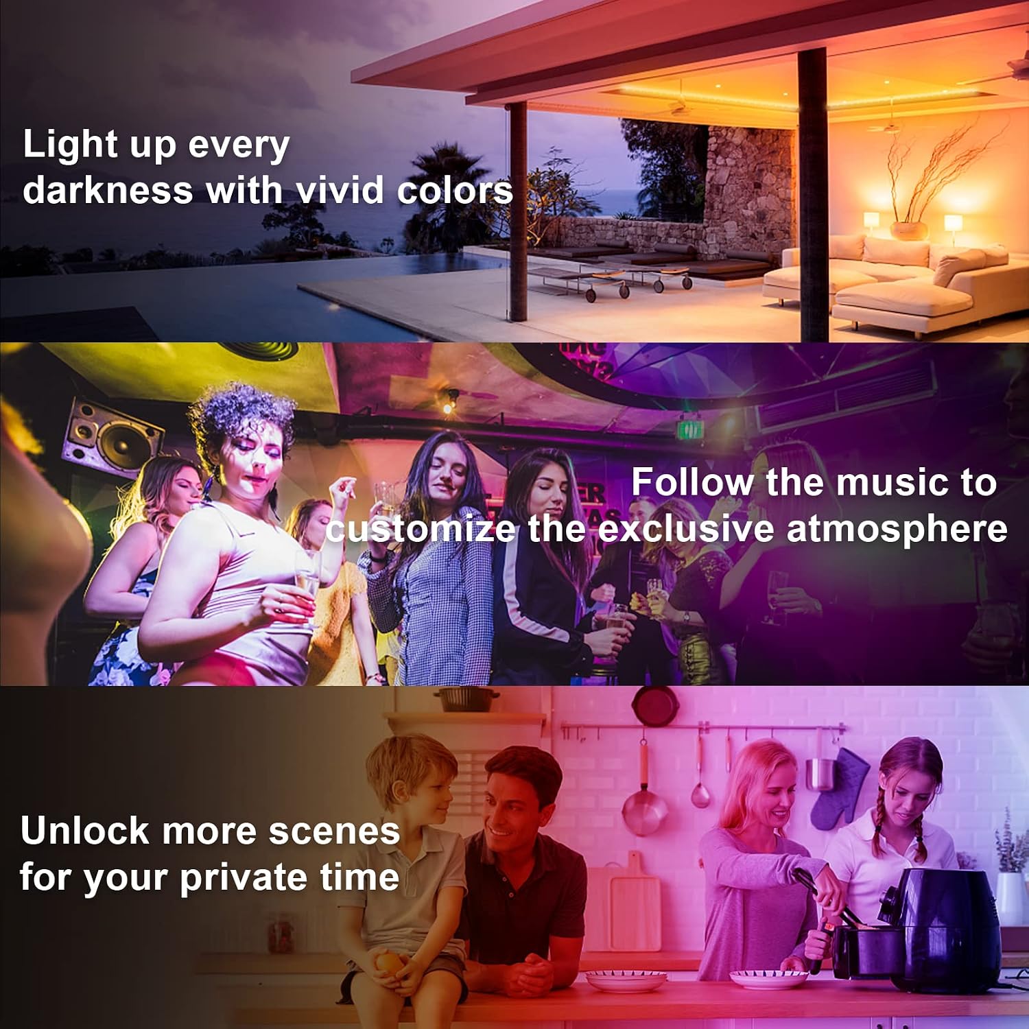 phopollo Led Lights for Bedroom 10m Led Strip Lights with 44 Keys Remote - Image 3