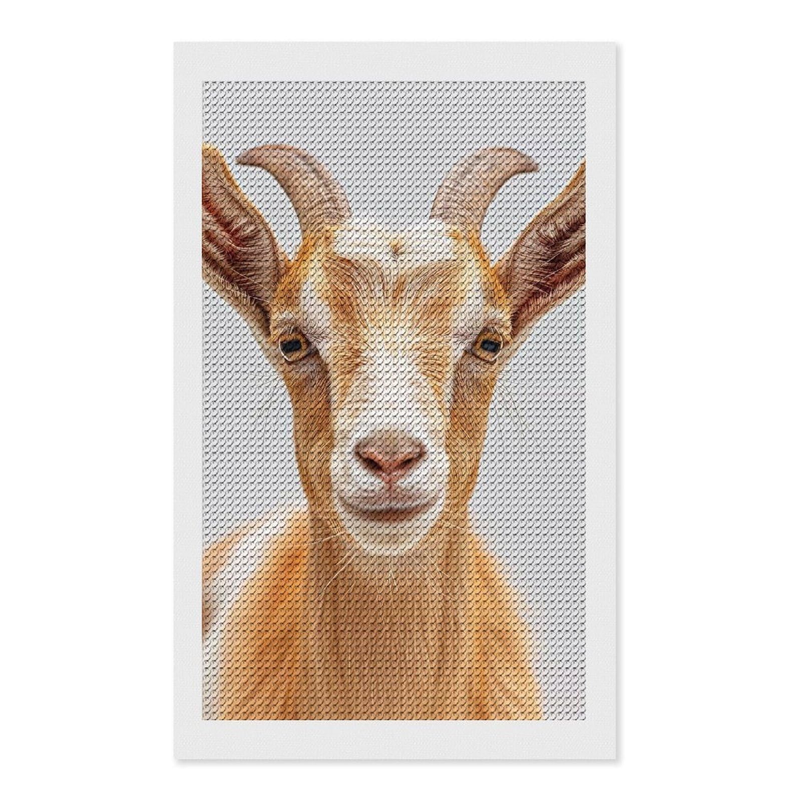 Junmoney Goat Face Diamond Painting Kit 12"x20", Festive Craft Gift, Bedroom Decor, Full Kit Included, Creative Gift Idea