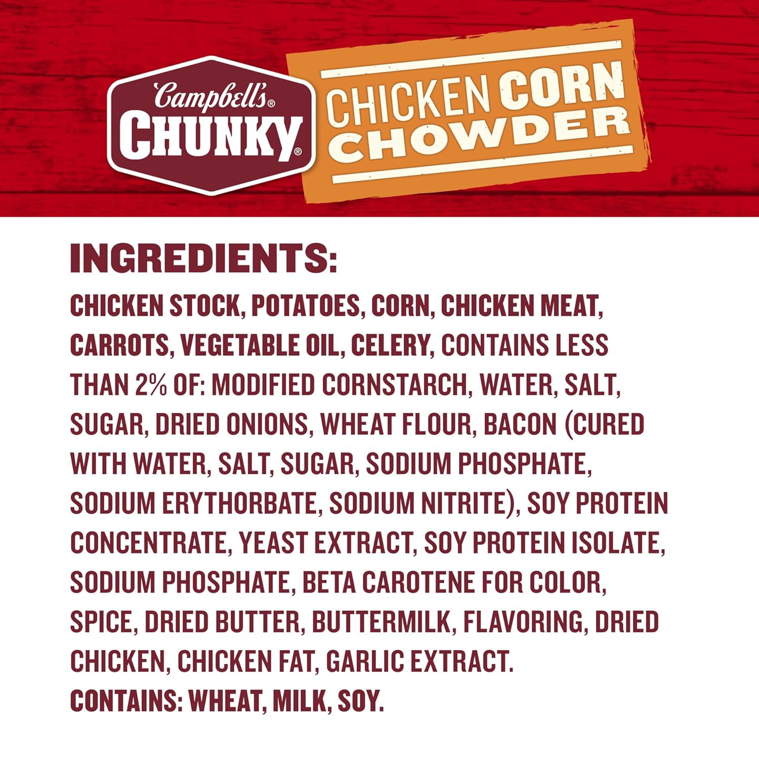 Campbell's Chunky Soup, Chicken Corn Chowder Soup, 18.8 Ounce Can (Case Of 12)