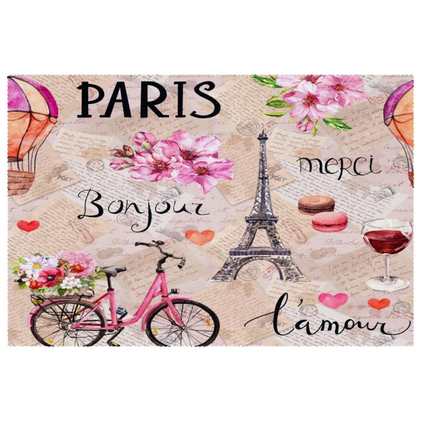 Sets de table résistants à la chaleur motif vélo rose salle à manger