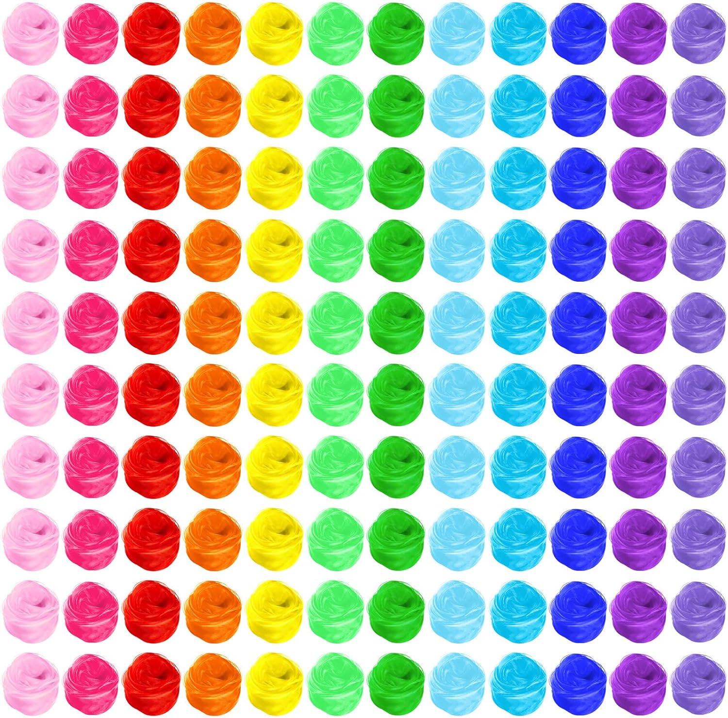 120 Pcs Dance Scarves Bulk 12 Colors Square Juggling Play Silk Scarves 24 x 24 in Colorful Rainbow Chiffon Music Movement Dancing Performance Props Accessories Learning Supplies