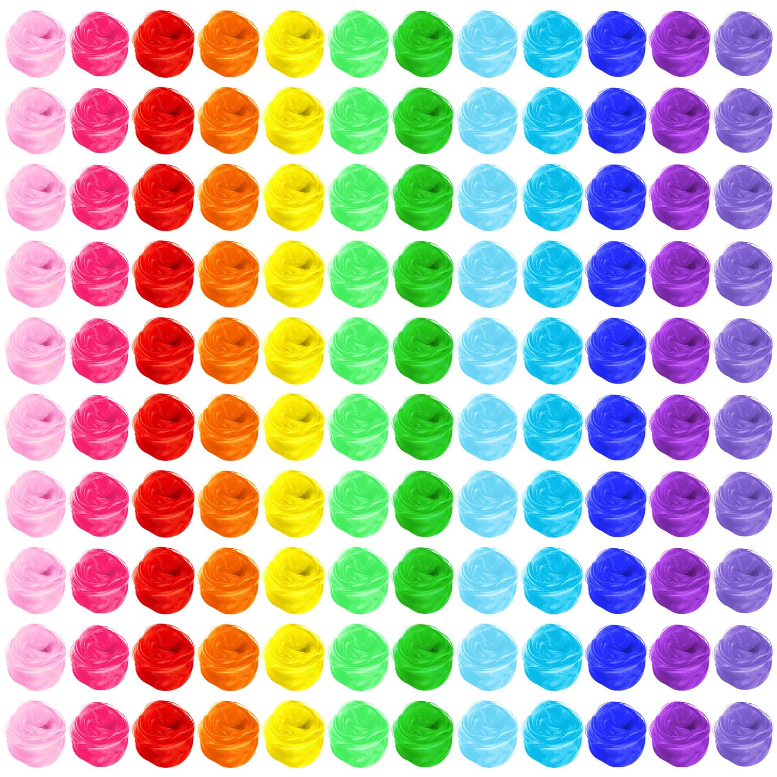 Mindsoft 120 Pcs Dance Scarves Bulk 28 x 28 in Rainbow Classic Colors