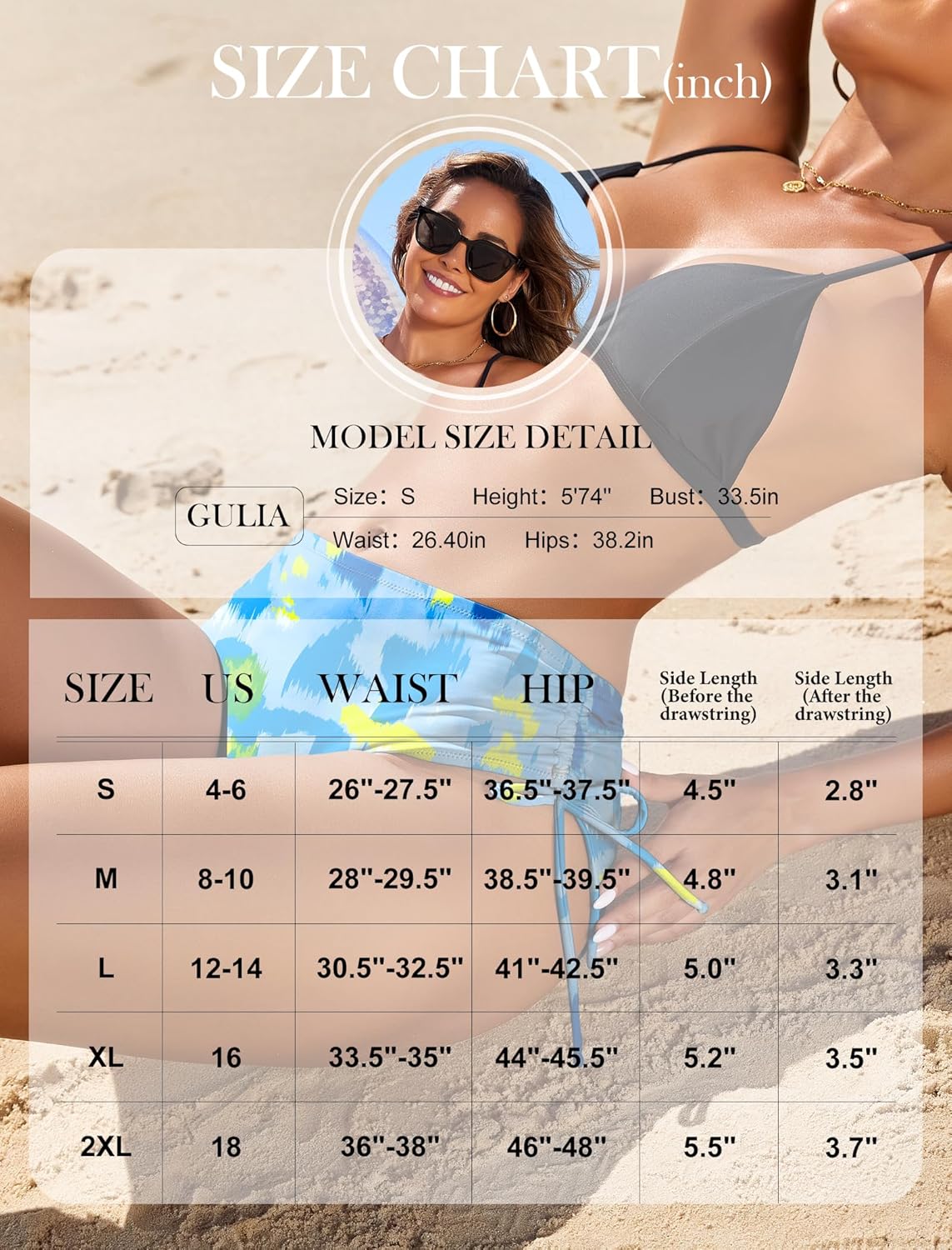 HUSKARY Women's Bikini Bottoms Full Coverage Mid Waisted Bathing Suit Swimsuit Bottom Side Tie Swim Briefs - Image 6