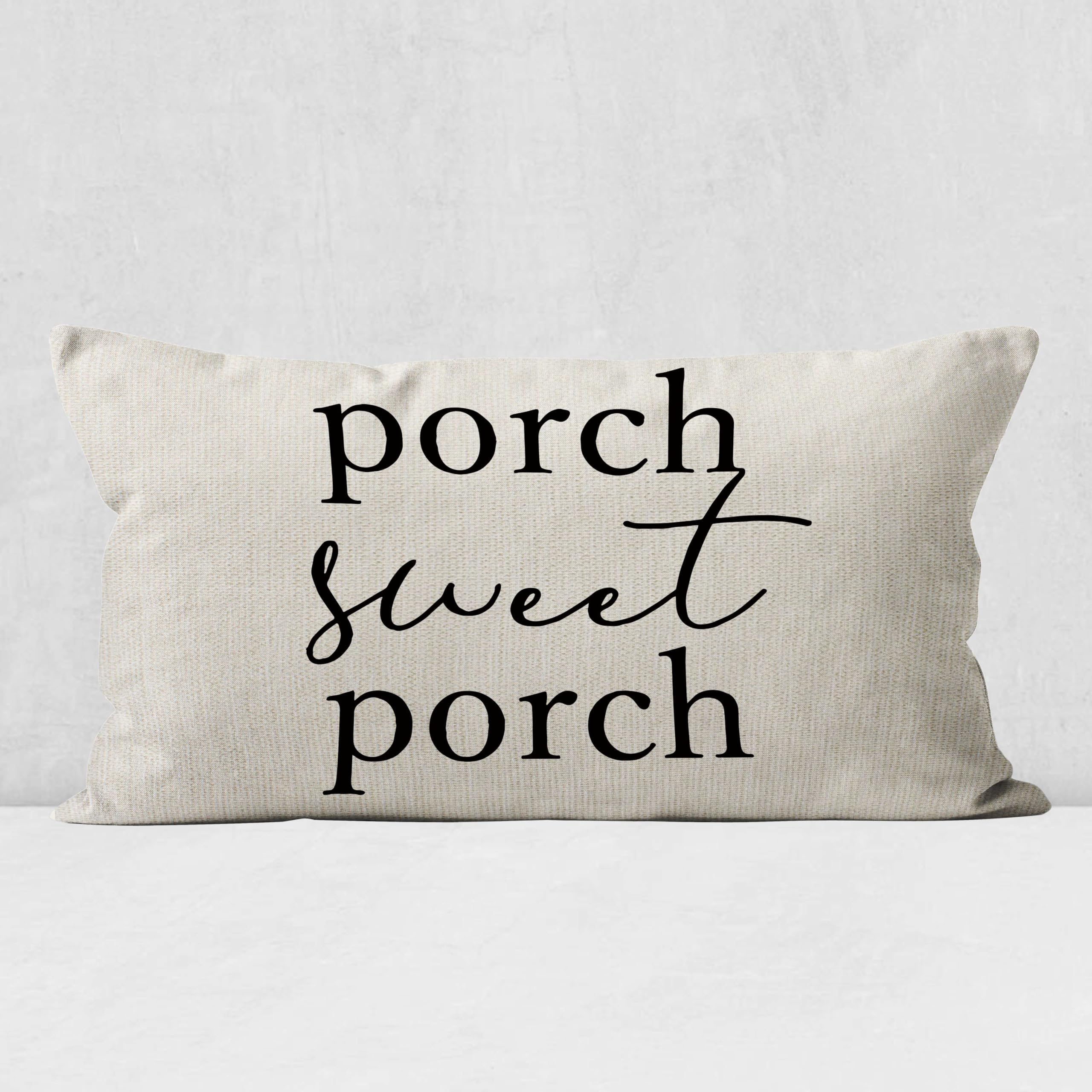 Mancheng-zi Porch Pillow Covers 12x20 Farmhouse Decor Waterproof White