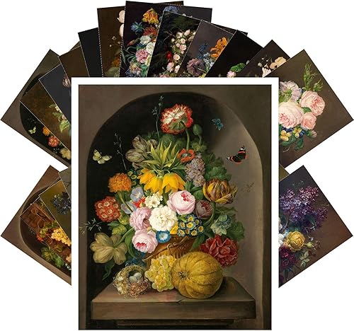 Miniatura 5 de PIXILUV Postales vintage (24 piezas de 4 x 6 pulgadas cada una) Fantásticas flores de orquídeas antiguas libro botánico ilustración vintage tarjetas