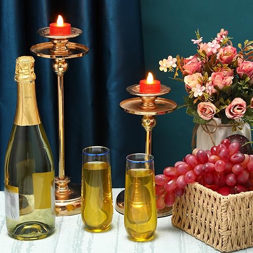 Miniatura 5 de Norme 24 copas de champán de plástico de 9 onzas, copas de champán de plástico sin tallo, vasos de mimosa inastillables, borde de boda, copas de