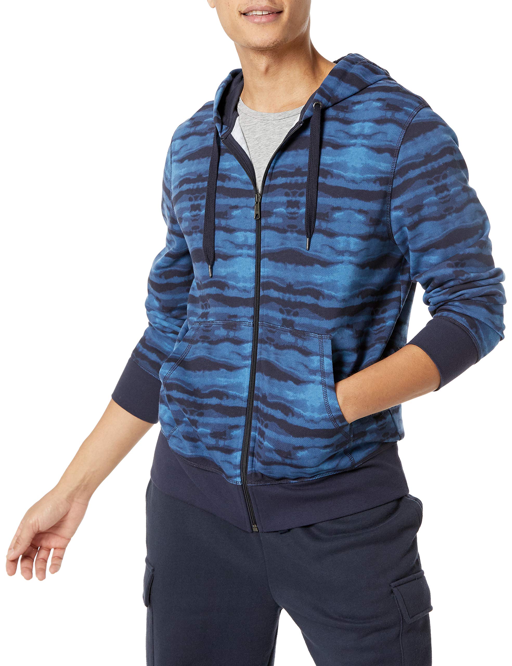 Amazon Essentials Men's Lightweight French Terry Full-Zip Hoodie, Blue Wave, X-Large