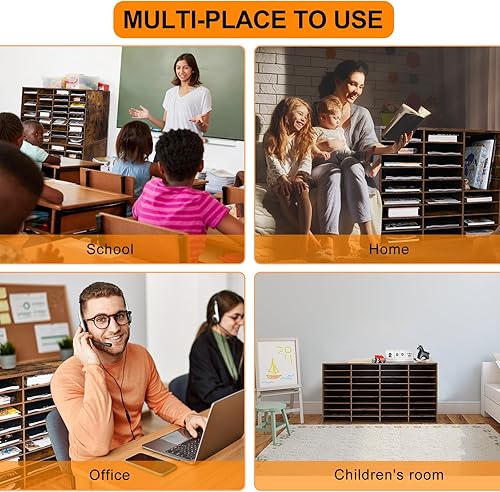 Miniatura 6 de EasyPAG Clasificador de archivos de madera, centro de correo, soporte para revistas, gabinete de almacenamiento de papel, buzón para el hogar y la