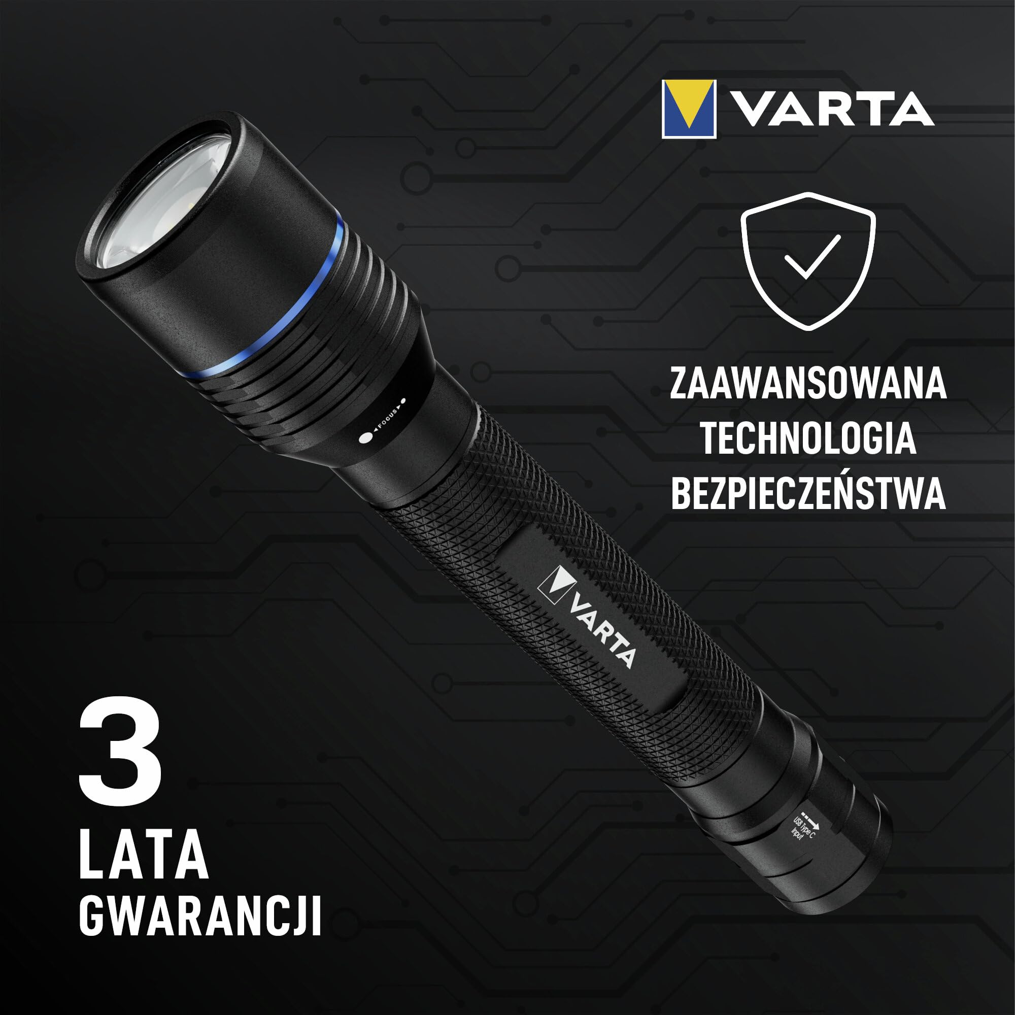 VARTA Latarka LED, Night Cutter Pro F40R, adowalna, z funkcją powerbanku, do użytku na zewnątrz i w domu, 2000 lm, wodoodporna IP67, aluminium lotnicze, precyzyjna regulacja ostrości, w tym smycz