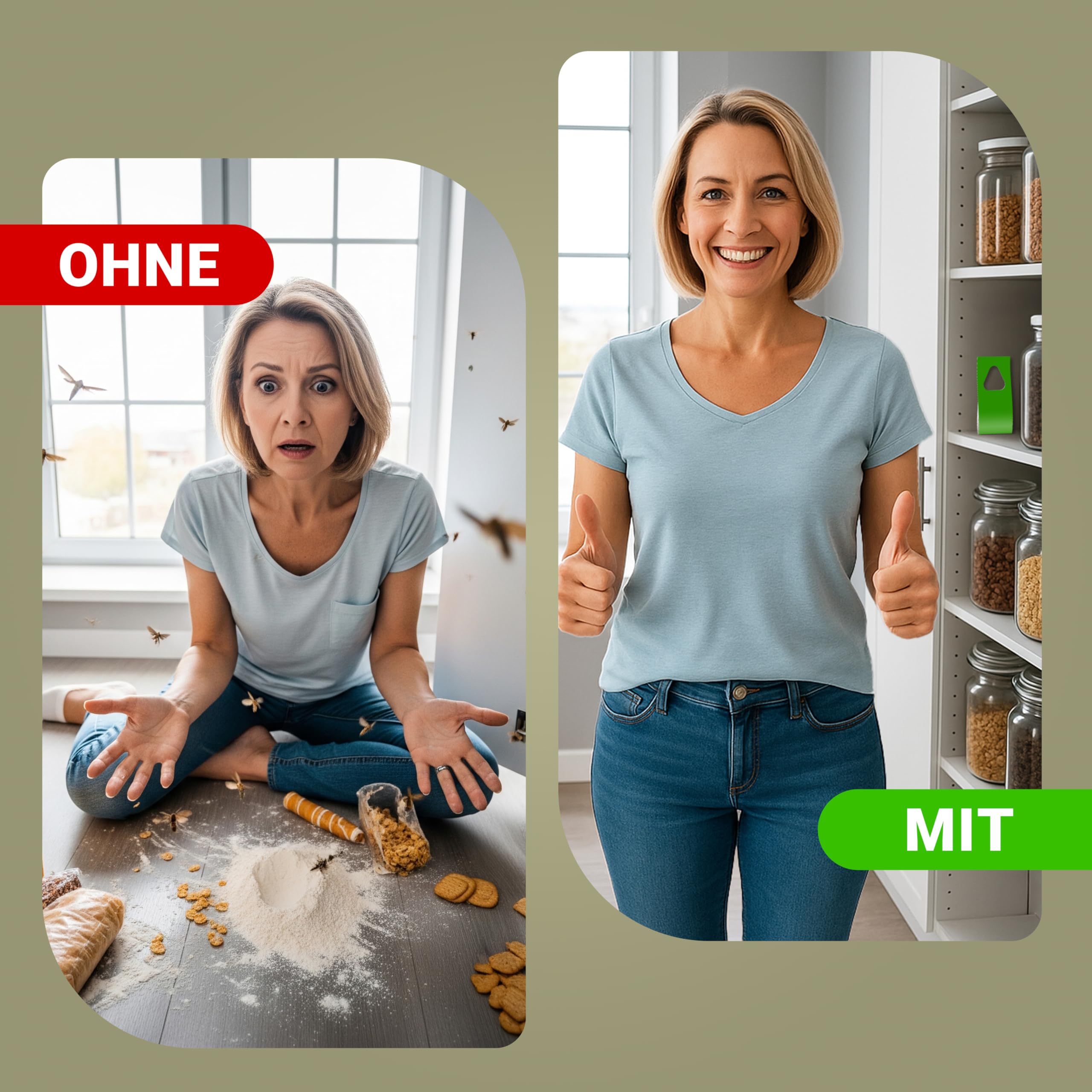Schlupfwespen gegen Lebensmittelmotten – 1 Lieferung mit 20 Karten – Biologische Mottenbekämpfung – Sofort einsatzbereit – Alternative zu Mottenfalle, Mottenpapier & Mottenspray