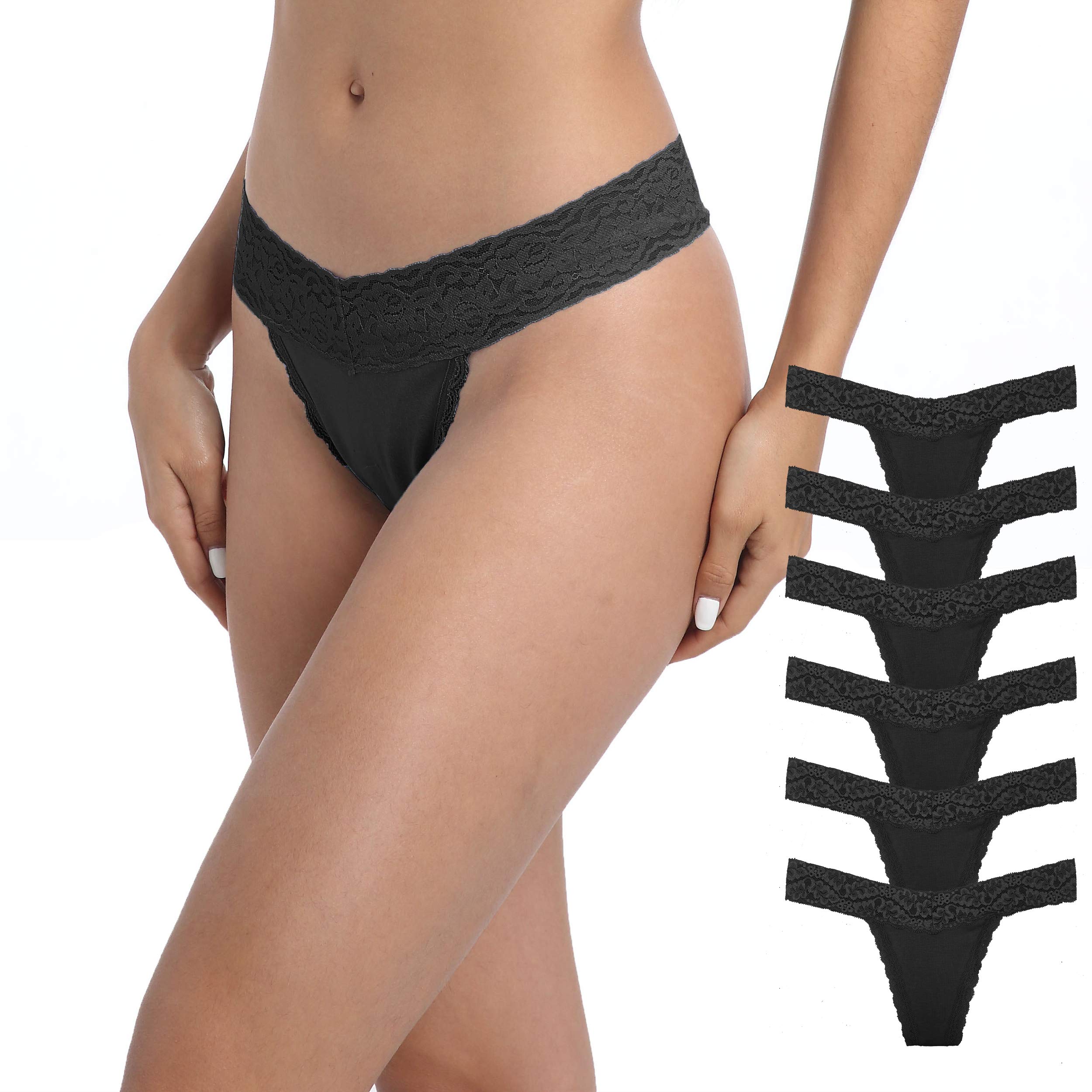 Pmrxi High Waisted Thongs For Women Cotton Tanga Panties Seamless No Show Underwear Women Pack 5