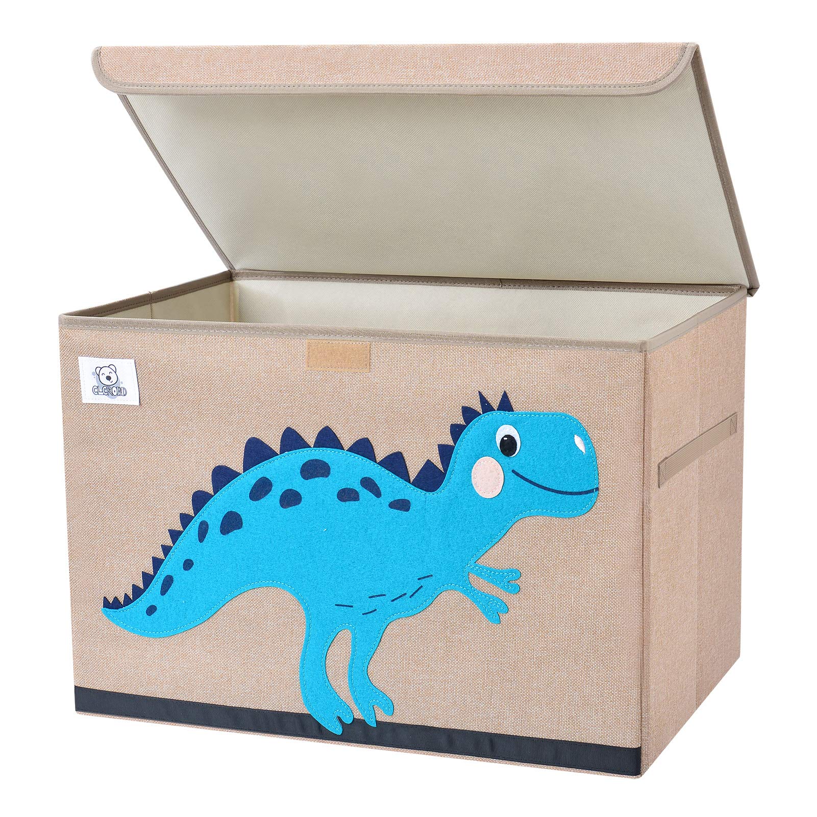 Cofre de juguete grande plegable para niños con tapa abatible, organizador de almacenamiento de juguetes de animales de tela plegable, papelera, cajacestatronco para niños pequeños, niños y