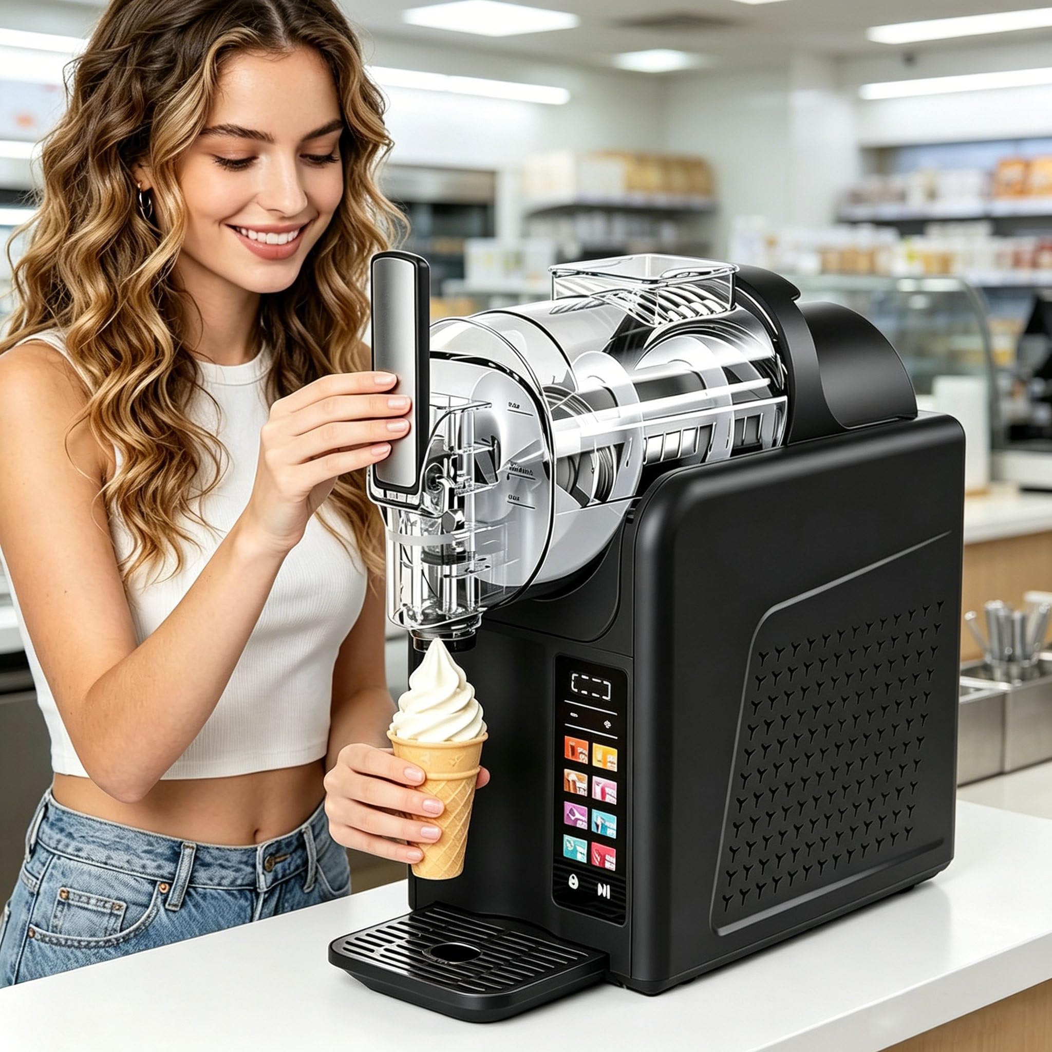 XDLYWUZIQ 2L Slushie Maker Machine for Home Black-SingleBowl