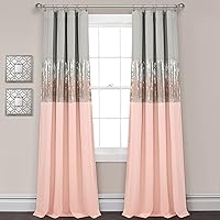Vista 30 de Lush Décor Panel de cielo nocturno para sala de estar, dormitorio, comedor (cortina individual), 84 "x 42", gris y negro