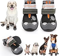 TEWIWAP Dog Shoes Size 8 for Large Dogs 74-91 lbs - Anti-Slip Waterproof Booties with Reflective Straps for Hiking, Snow & Hardwood Floors