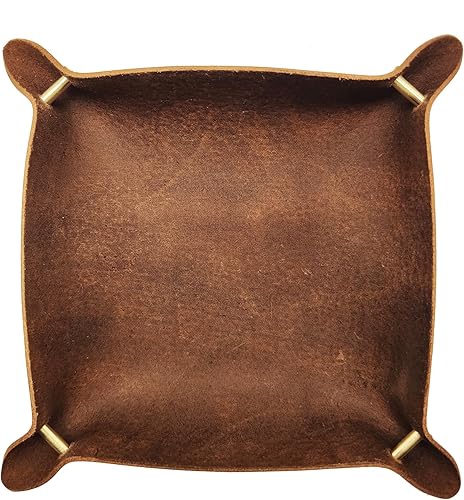 Miniatura 2 de Bandeja de valet de cuero, bandeja de recepción, bandeja de recepción, organizador de mesita de noche, almacenamiento para carteras, relojes,