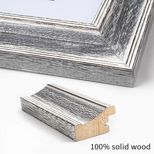 Miniatura 3 de Yaetm - Marco de fotos de 11 x 14 pulgadas, marco de fotos de madera maciza natural para montaje en pared, vidrio de alta definición negro