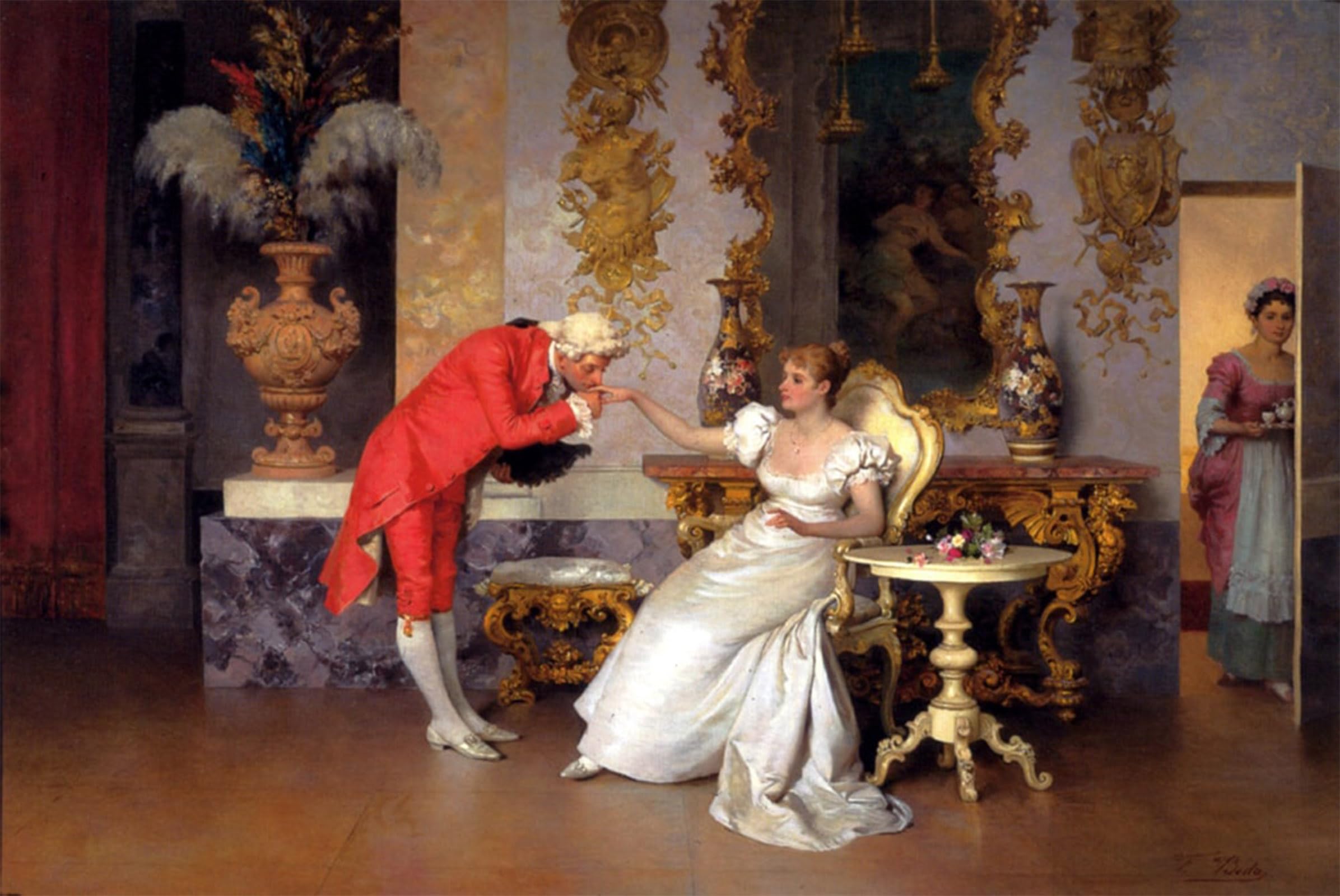ARTXLXXBN Famous Prints Artwork Pictures Poster Painting Art The Suitor Francesco Beda Artwork Landscape Pictures for Home Decor 60x90cm
