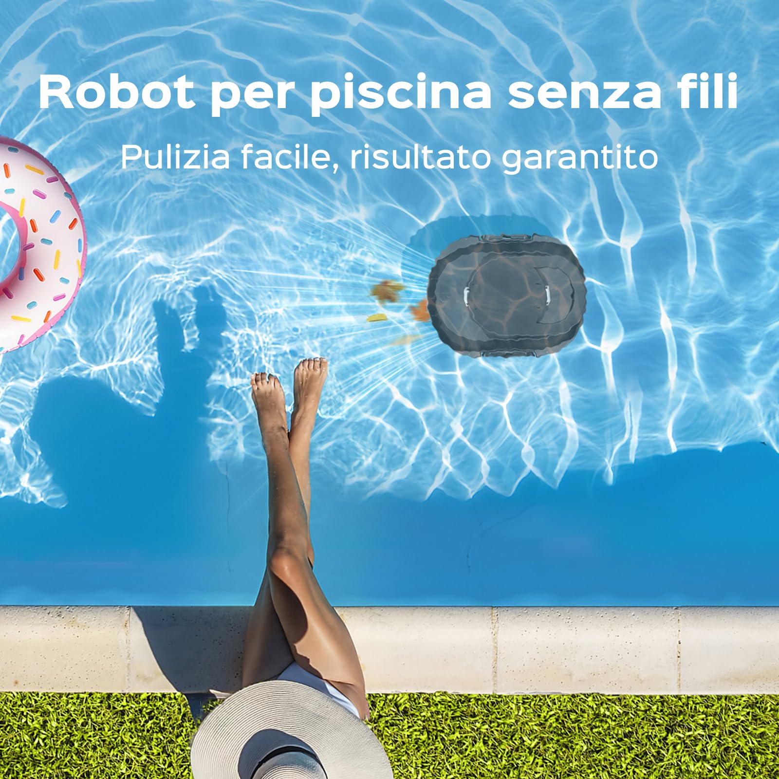 (2026 Upgrade) S1PRO Robot per Piscina Senza Fili, Doppio Motore, Ricarica 2,5 Ore, Automatica 100 Min Aspiratore Piscina Fuori Terra, per Piscine Fuori Terra
