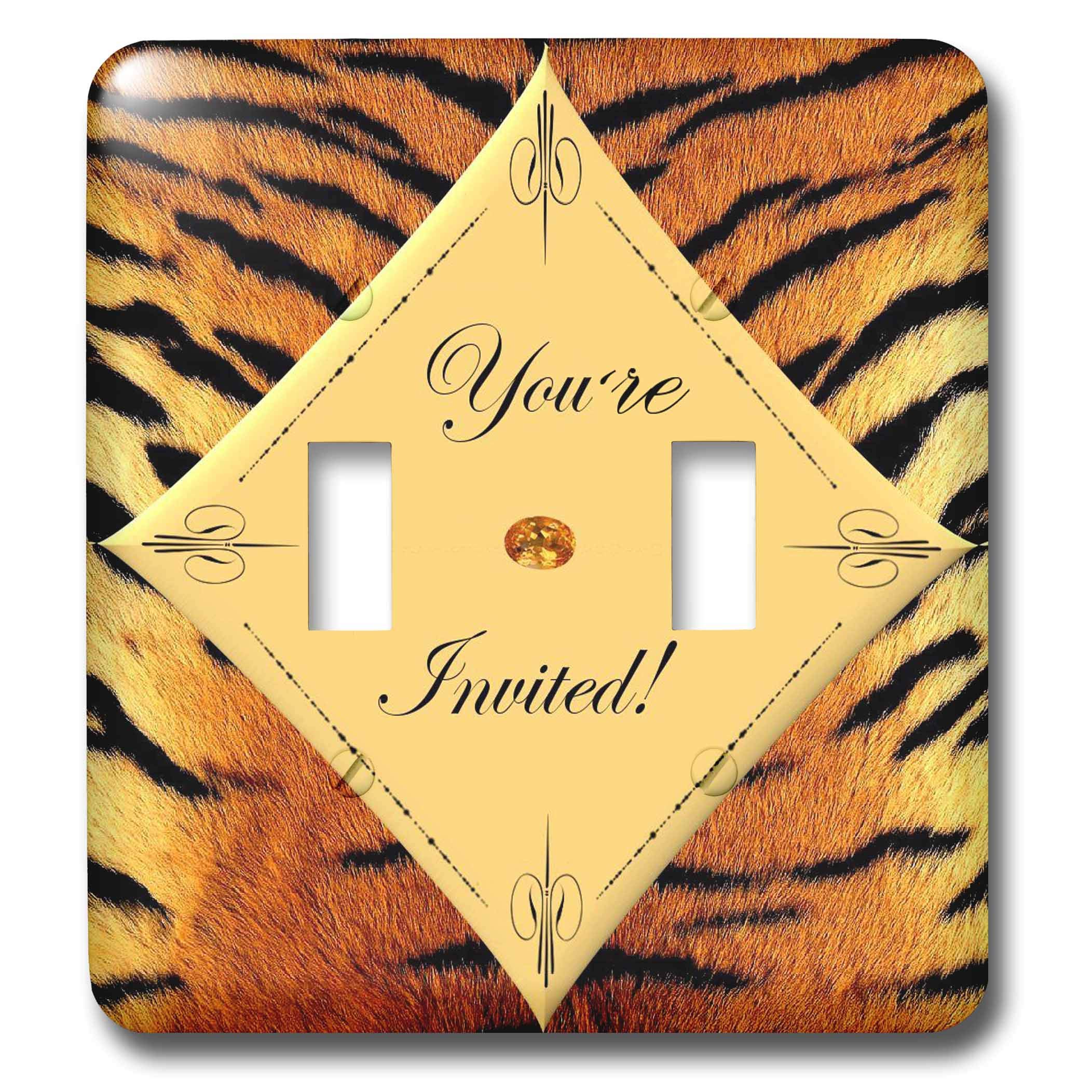 Interrupteur invitation tigre multicolore 3dRose lsp_34548_2 plaque murale design