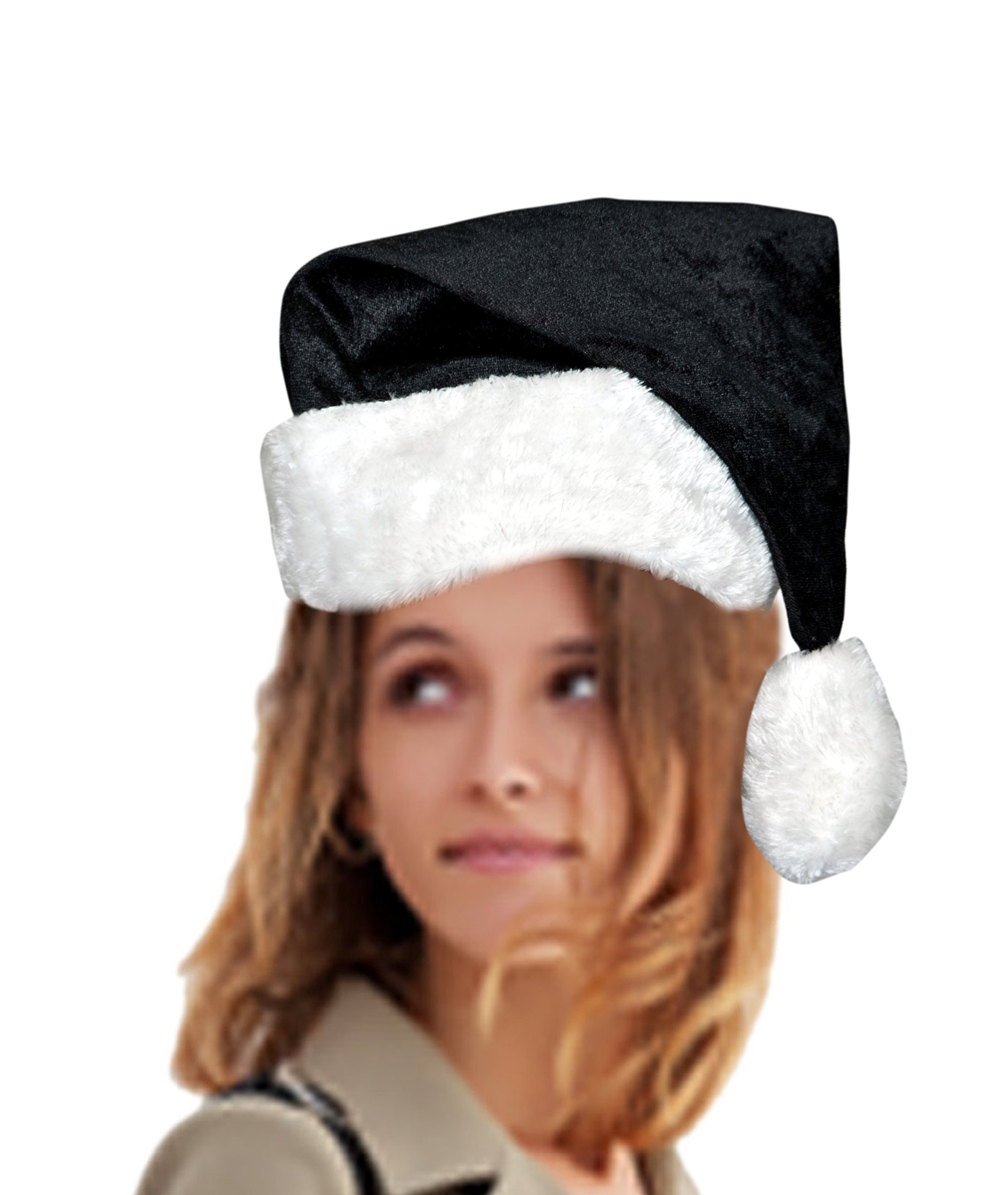 HOME HEART Black Plush Santa Cap for Christmas New Year Party, Sold by Hometex Creative India & Made in India. Pack of Two for Twins & Adults (3391N2) (B09J3ZKTWH) Amazon Price History, Amazon Price Tracker