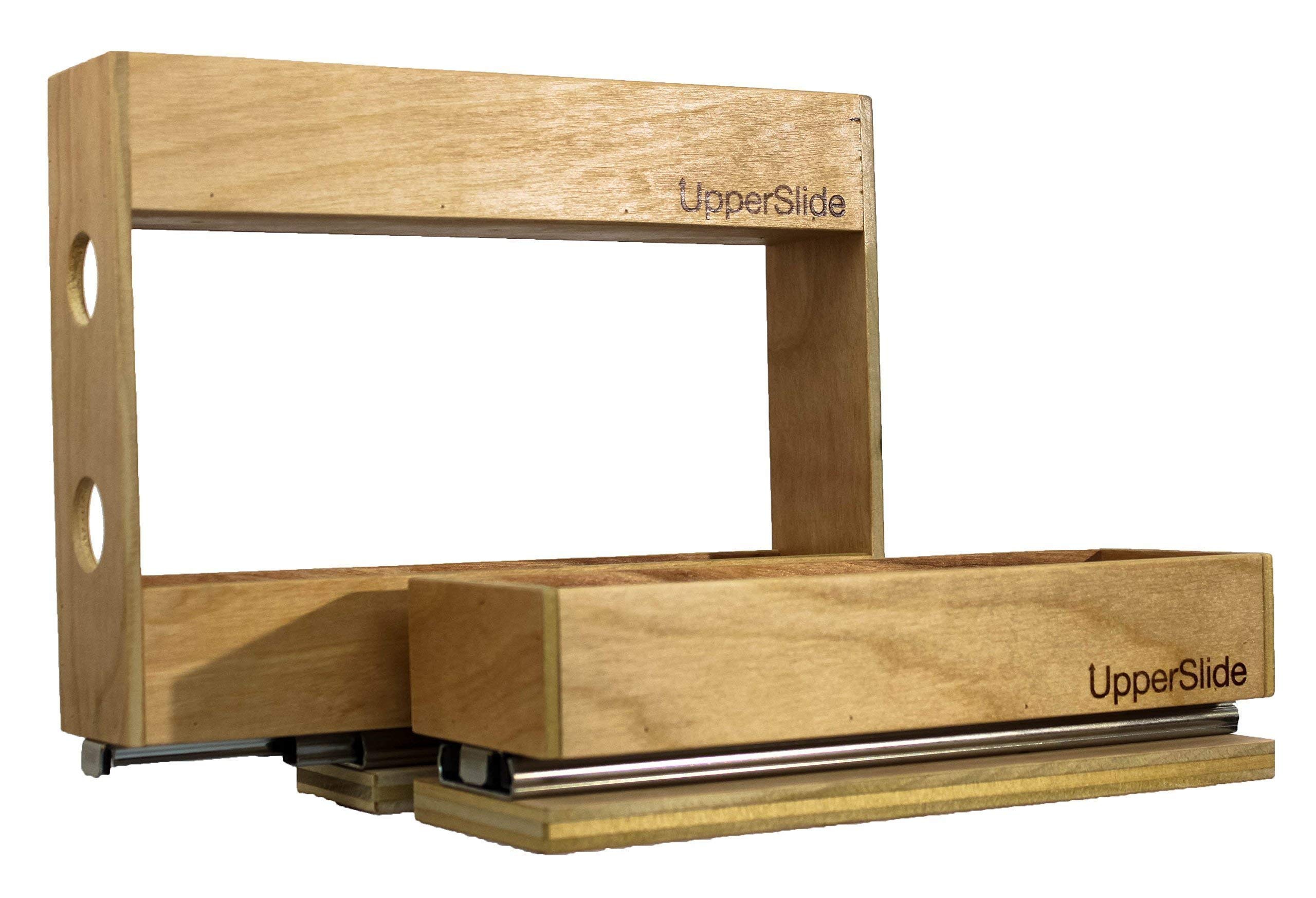 Pull Out Sliding Shelf Spice Racks (Single Large and Double Small) for Upper Cabinet - Starter/Expansion Pack #3 (UpperSlide Cabinet Pullouts Model #US 303SEP3)