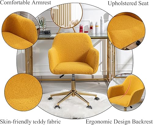 Miniatura 5 de Yoluckea Silla moderna de oficina en casa silla de oficina giratoria ajustable para sala de estar bonita silla de escritorio para adolescentes silla