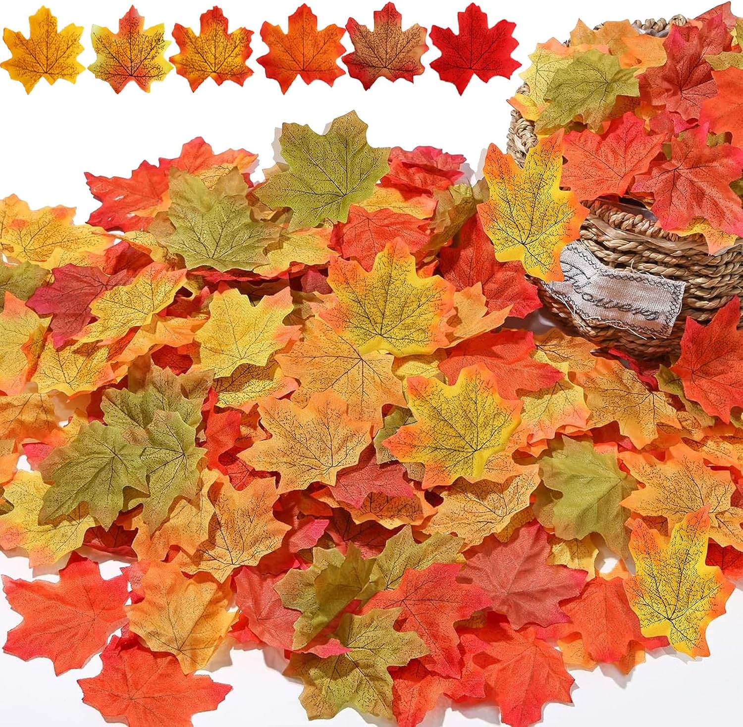 CYCFMYYLY 200 PCS Autumn Decorations, Artificial Autumn Fall Maple