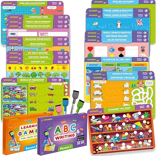 Miniatura 7 de Juego de 2 libros ocupados para práctica de escritura a mano para niños  Aprende a escribir para niños pequeños de 3, 4, 5 años, 24 tareas, 4