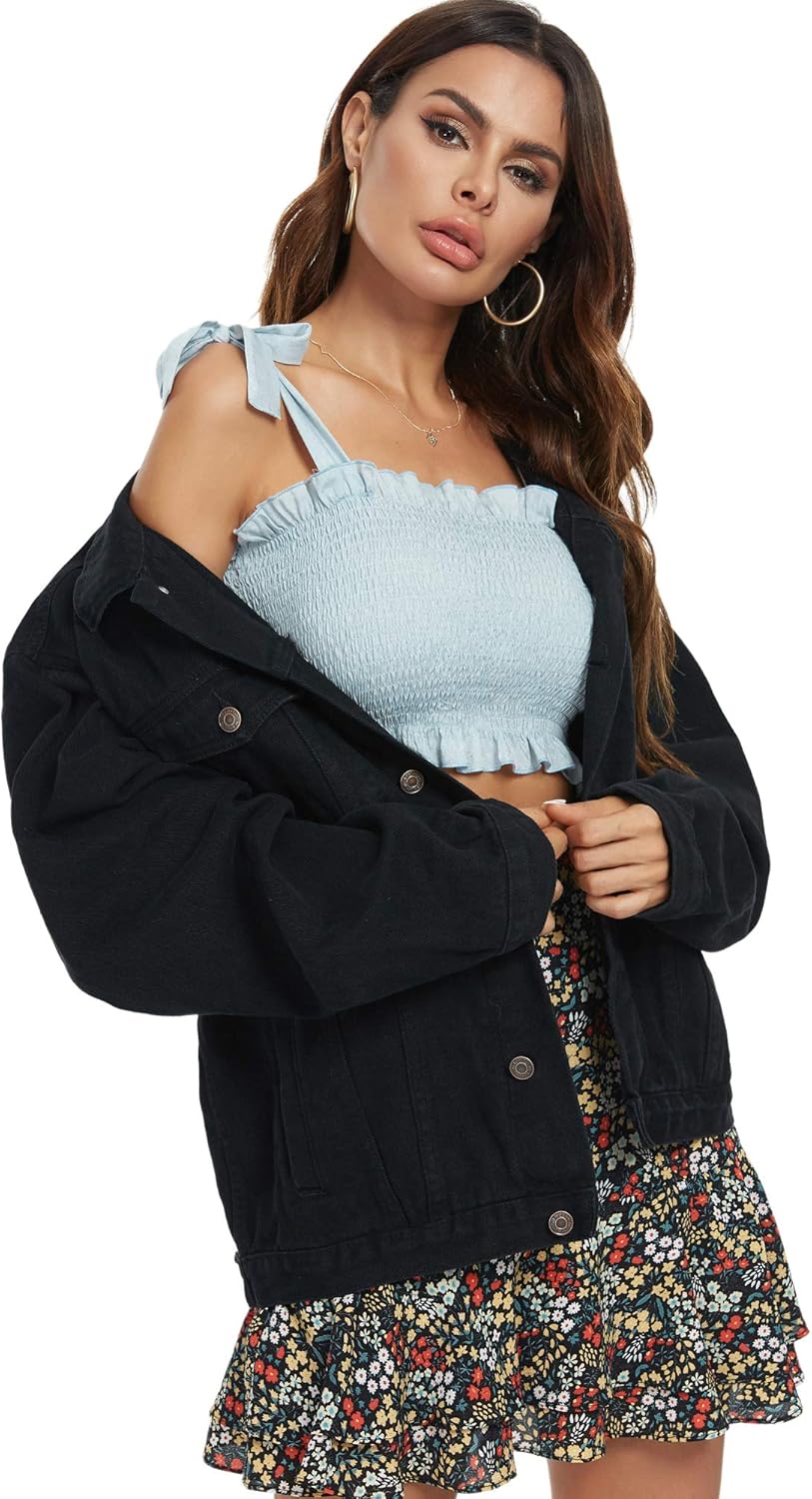 Just Quella Jean Jacket Women Oversized Denim Jacket - Image 6