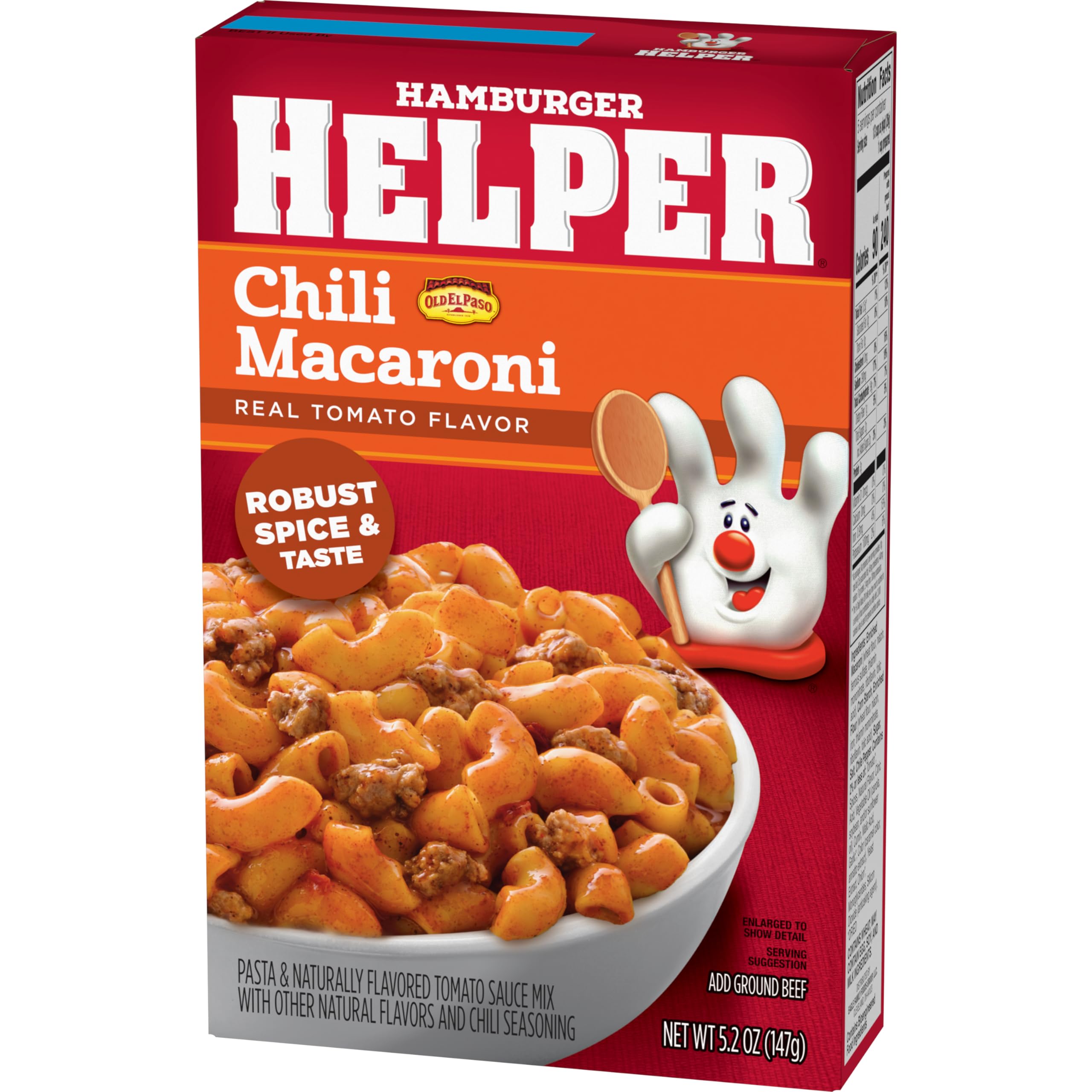 Hamburger Helper Chili Macaroni Pasta Meal (5.2 oz - 12 Pack) No Artificial Flavors, Ready in 3 Easy Steps, Quick Meals for Midweek Dinners, Busy Evenings & Families On-the-Go