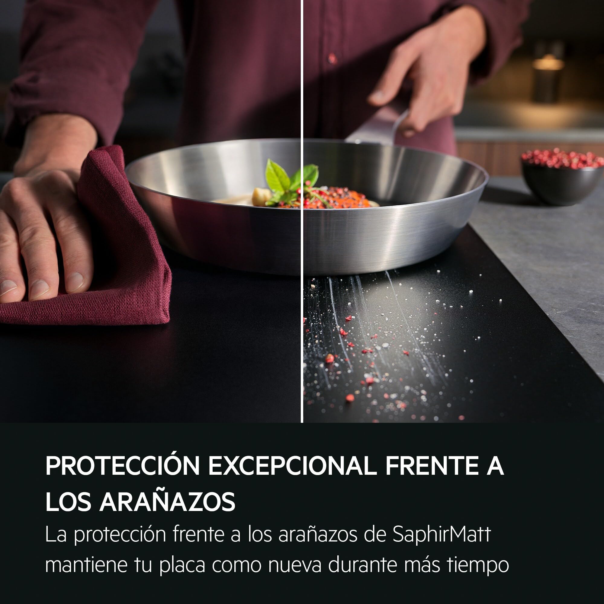 AEG TI63IQ10IZ Placa de Inducción 60 cm, 3 Zonas, SaphirMatt Negro Mate