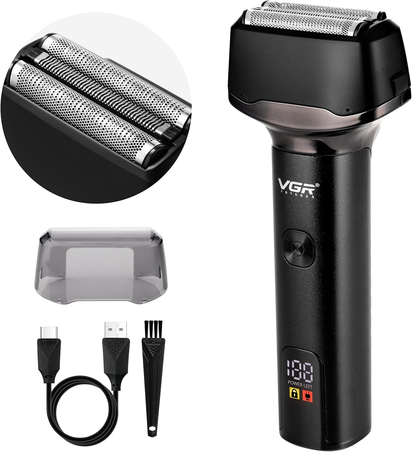 VGR Foil Shaver for Men with PopUp Trimmer IPX5 Waterproof