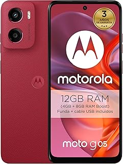 Motorola Moto g05 12GB(4GB+8GB RAM Boost)/64GB Rojo, España, Pantalla superbrillante de 6.67", Sistema de cámaras de 50 M...