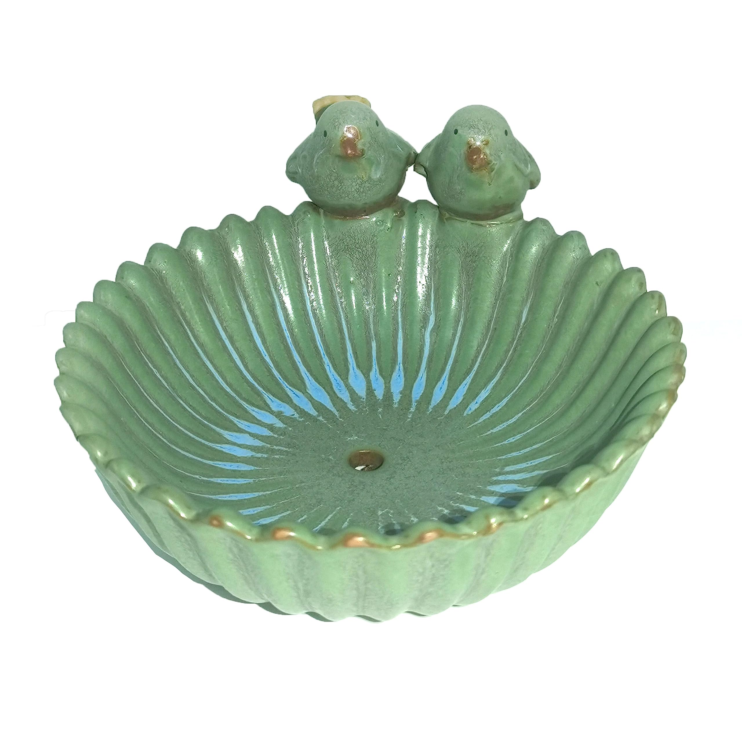 Ceramic Flower Pots, Garden Flower Planter Succulent Pot Planter (Bird) ï¼ŒRound Vintage Rustic Drip Glazed Planters for Succulent Herbs Cactus, Ceramic Bird Feeder