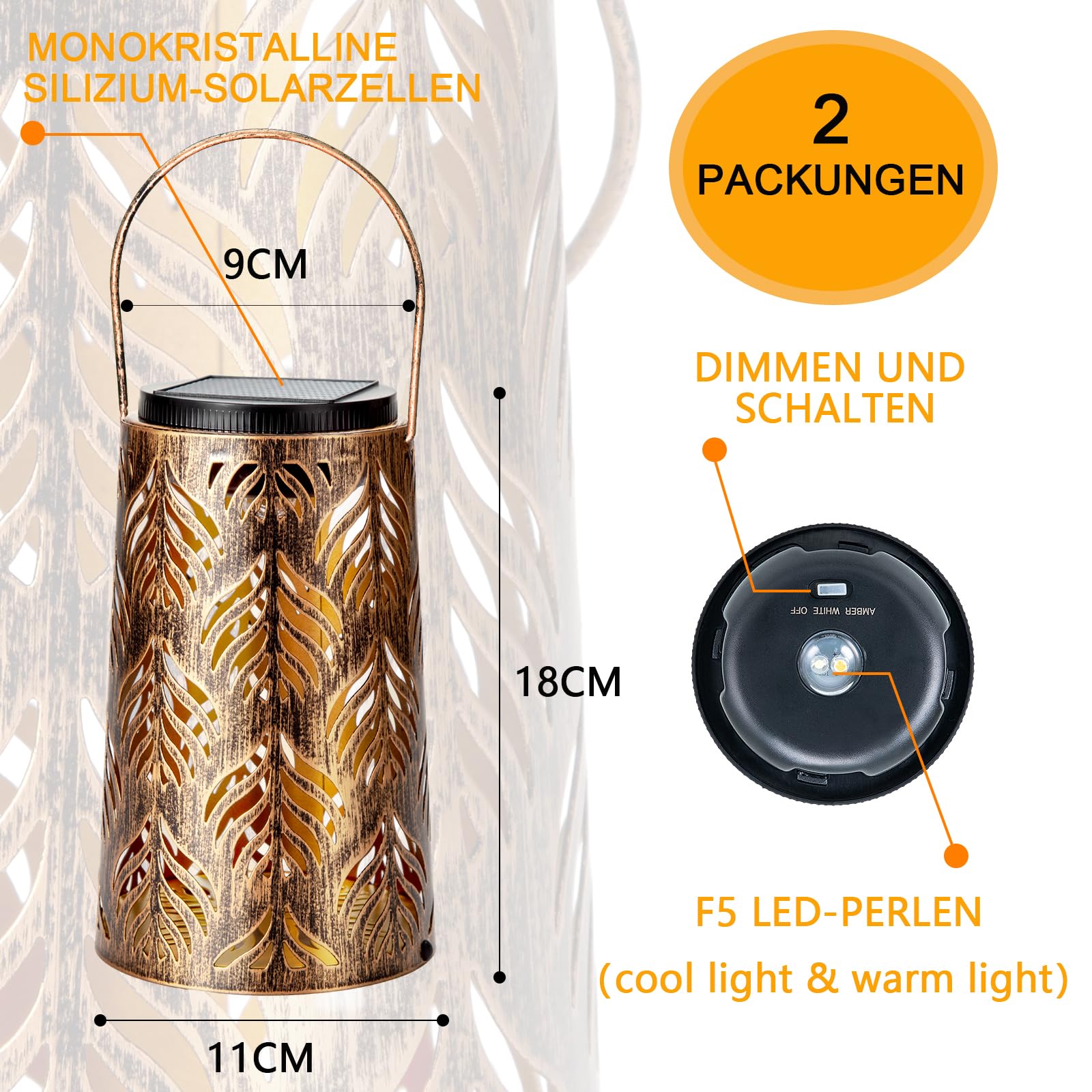 Lanterne Solaire Pour L'Extérieur - Lampes Solaires Vintage En Métal