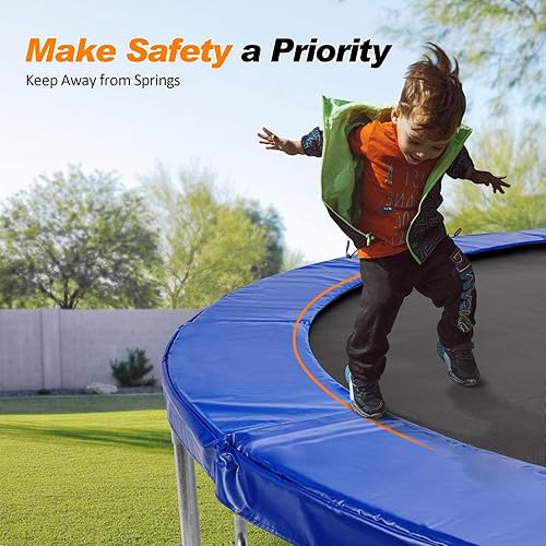 Miniatura 7 de ExacMe - Repuesto de almohadilla para cama elástica de 16, 15, 14, 13, 12, 10, 8pies - Cubierta de seguridad impermeable para resortes - Almohadilla